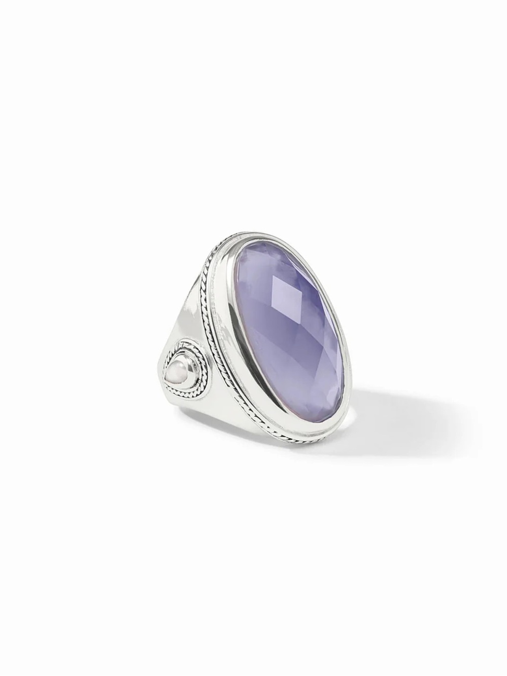 Silver Oval Tanzanite Gemstone Ring